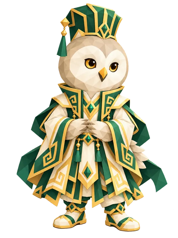 フクロウのイラスト（静かな設計者）